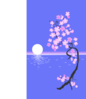 Cherry Blossom Tree In The Moonlight Clip Art